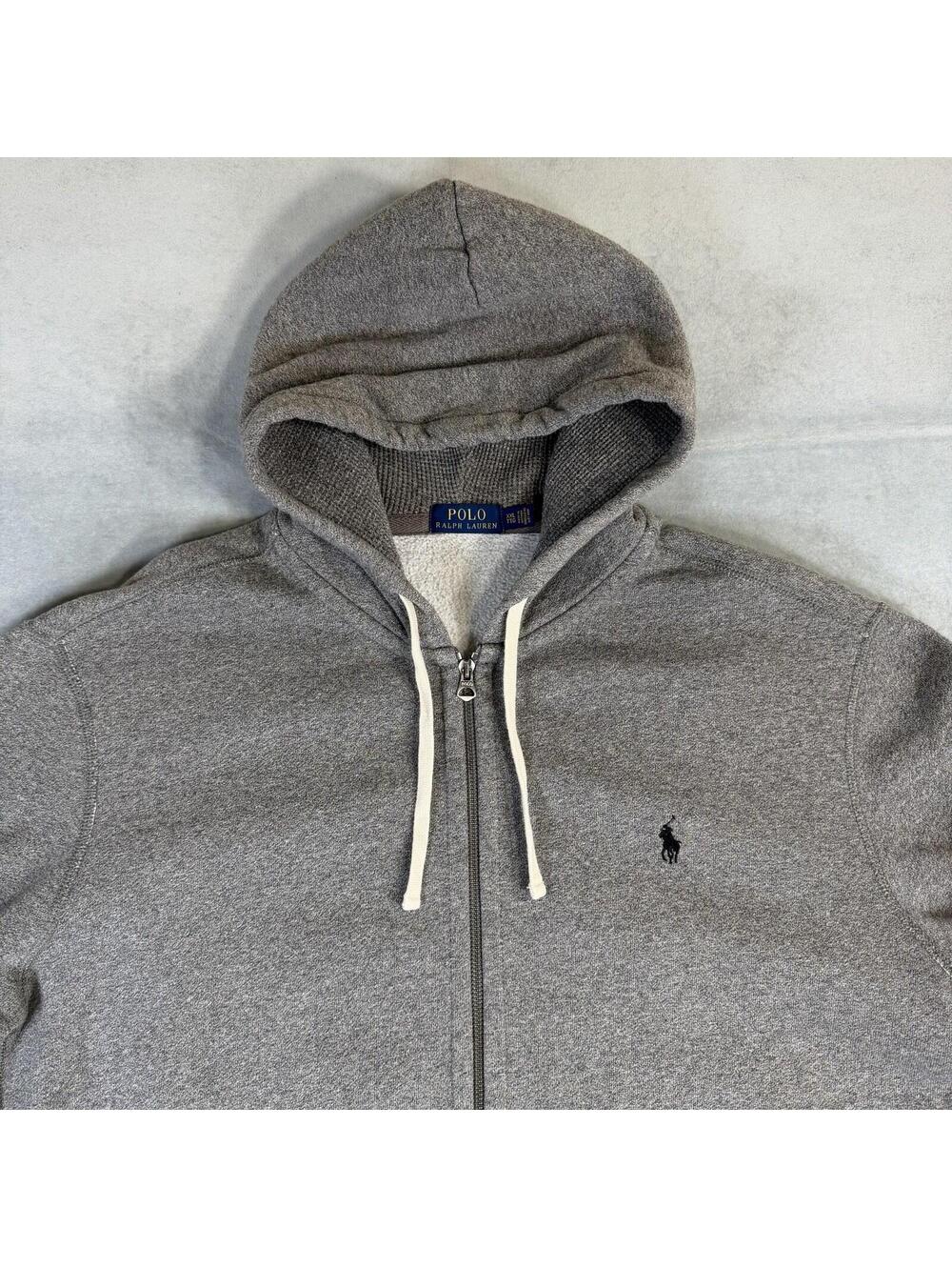 Polo Ralph Lauren Full Zip Hoodie Mens 2XL Heather Gray Pony Jacket Heavyweight - Picture 2 of 6